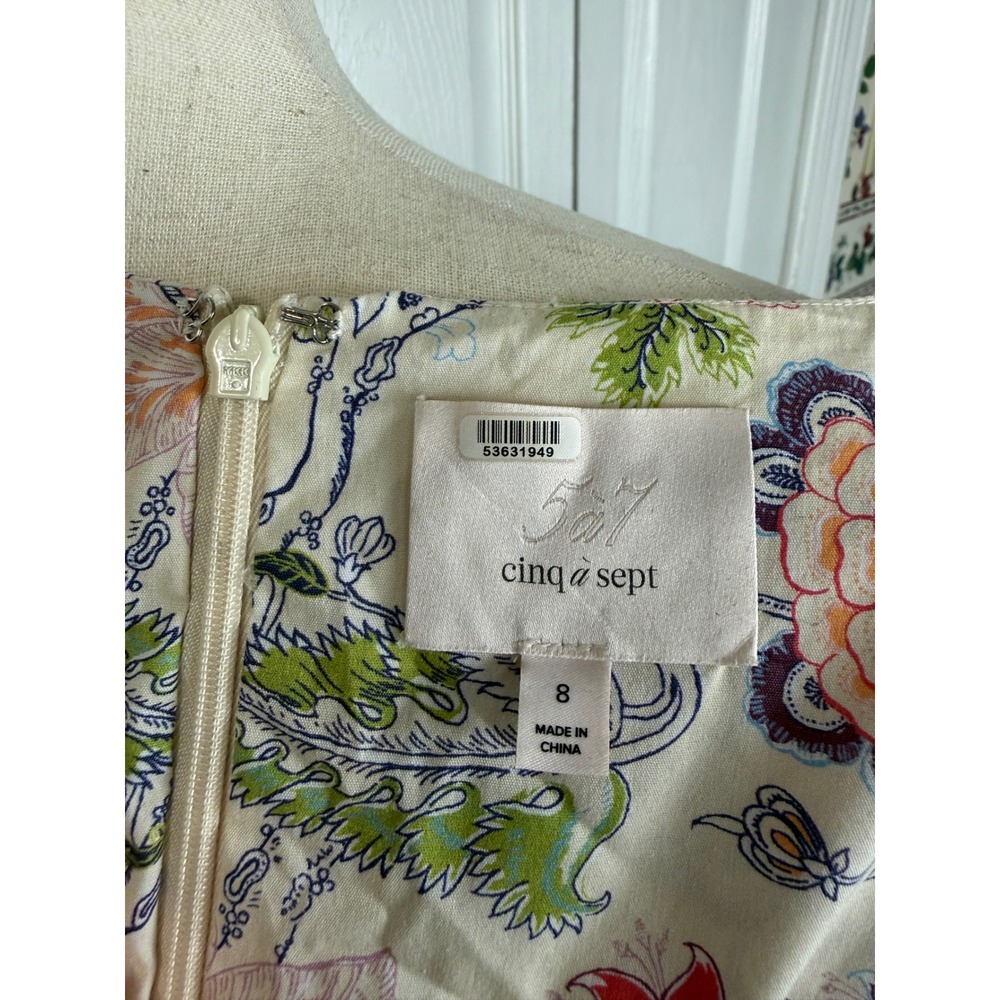 Cinq à Sept Ethel Paisley Puff Sleeve Babydoll Dress Size 8 - Picture 9 of 10